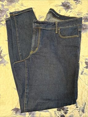 Old Navy Dark Blue Super Skinny Mid Rise Straight-Leg Jeans
